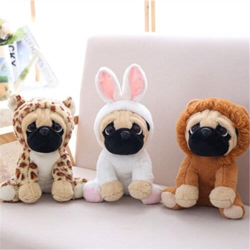 20CM Kawaii One Piece Sitting Dog With Clothes Plush Toy Soft PP Cotton Stuffed Toys Animal Dolls For Kids Presents 7 Style