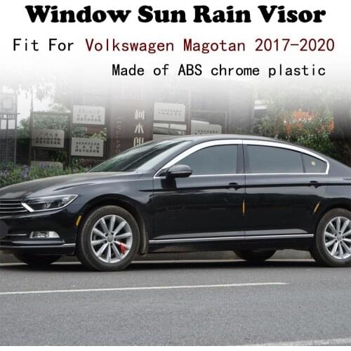 ABS Chrome plastic Window Visor Vent Shades Sun Rain Guard car accessories For Volkswagen Magotan 2017-2020
