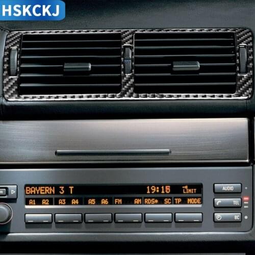 For BMW 5 Series M5 E39 1998-2003 Carbon Fiber Center Air Vent Cover Strip Car Stickers Air Conditioner Outlet Interior Trim