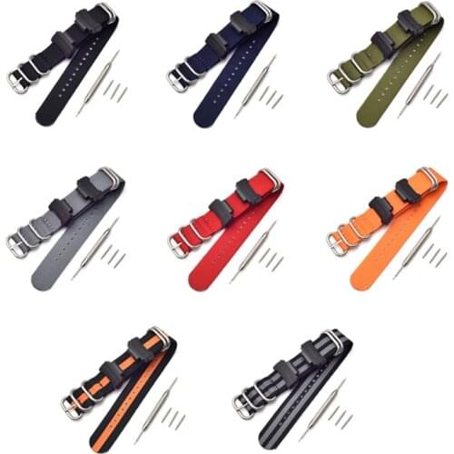 Nylon Strap Watchband for Casio G-Shock GA-110 120 GA-400 GD-100 DW-5600 GLS-8900 Canvas Men Bracelet Band Black Adapters