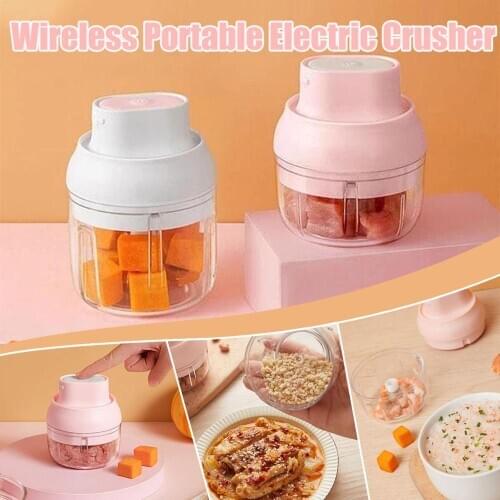 New Wireless Portable Electric Crusher 100/250ml Portable Electric Blender Multipurpose Mini USB Charging Vegetables Cup