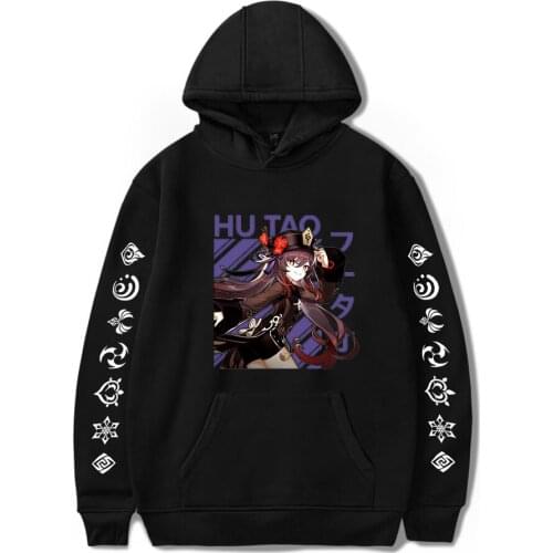 New Arrival Genshin Impact Unisex Hoodies Men Women Hip Hop Game Pullovers Casual Boys Girls Sweatshirts Black Autumn Tracksuits