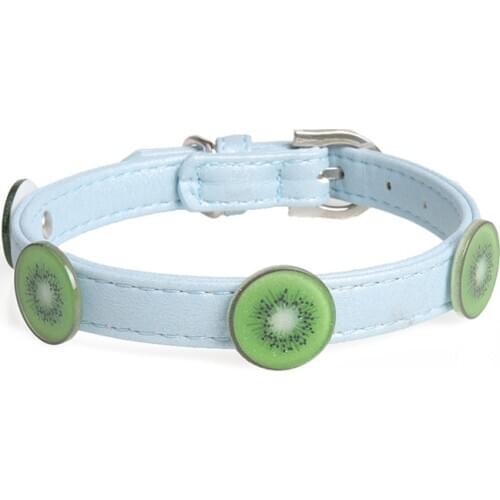 15PCS / LOT Pet Collar Soft PU Cute Cartoon Fruit Chapter Dog Collar Pet Supplies Cat Necklace Adjustable Strap