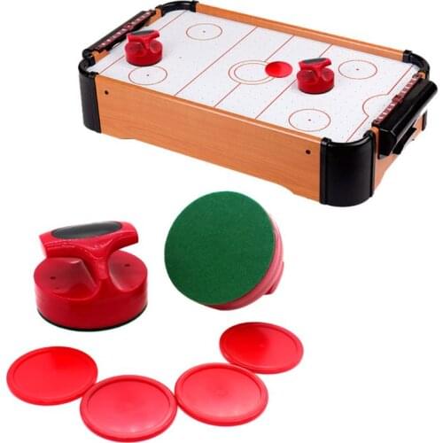 Air Hockey Pushers and Red Air Hockey Pucks Great Goal Handles Paddles Replacement Accessories for Game Tables (2 Strikers, 4 Pu