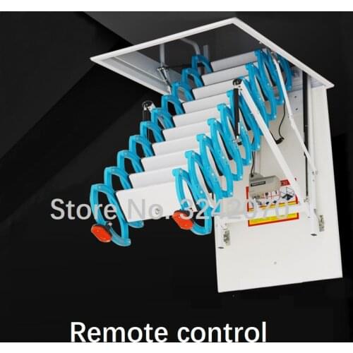 Custom Attic Telescopic Side-mounted Top-mounted Folding Shrinking Invisible Lifting Ladder, vertical height within 3.5 meters
