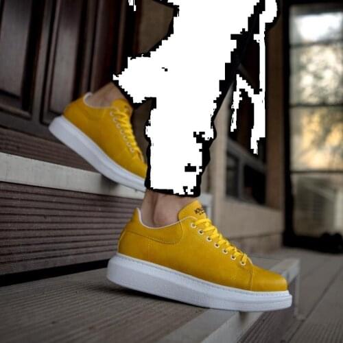 Knack High Outsole Casual Male Shoes 044 Yellow Street Fashion New Creation Spring Summer Cool Comfortable