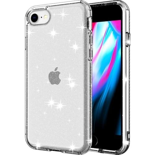 Clear Glitter Sparkle cover Air Cushion Anti-Shock Edge Bumper Cute Slim Soft Silicone Gel Case For iPhone SE 2020/iPhone 7 8