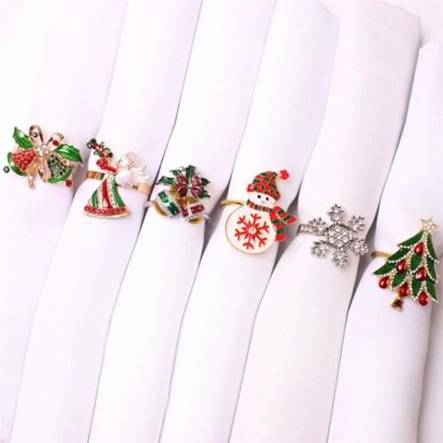 Christmas Napkin Ring Holders Xmas Table Decoration For Home Metal Reindeer