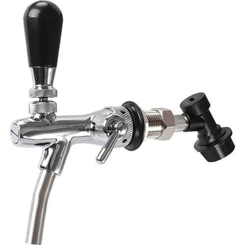 Beer Faucet Adjustable Stainless Steel G5/8 Home Brew Beer Tap For Keg With Ball Lock Flow Control Tap Accessories