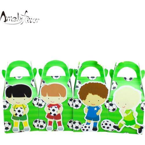 Sports Theme Football Boy Players Favor Box Candy Gift Cupcake Box Competition Sport Meeting Decoration Party Container Supplies