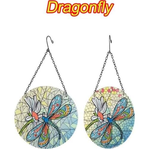 Dragonfly Glass Hanging Wall Decoration For Home And Garden Outdoor Miniature Statues Wall Hangings Ornament Home Decoration