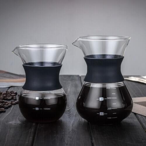 Stainless Steel Filter Glass Coffee Pot Drip High Temperature Resistant Glass Hand Coffee Pot High Borosilicate Glass Coffee Pot