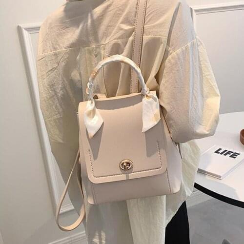 Student School Bag Women Backpack Female Handbag Purse Designer Soft Women Bag Ladies Ribbon Fashion 2021 New Trend PU Leather