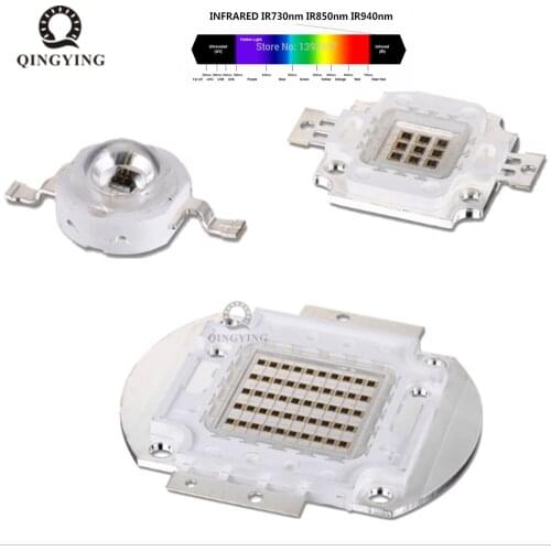 High Power LED chip IR COB integrated 730Nm 850Nm 940Nm 3W 5W 10W 20W 30W 50W 100W Emitter Light Lamp Diode Components High Pow