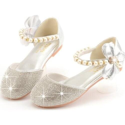 New Princess Shoes Girls Summer Sandals Baby Toddler Fashion Rhinestones Children Bao Tou Party Dance Shoes Kids Flat 03