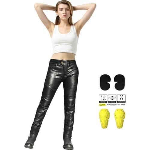 Motorcycle Womens Riding Pants Leisure Locomotive Hockey Pants Windshield Waterproof Pants Slim Pants Silicone Protective Gear