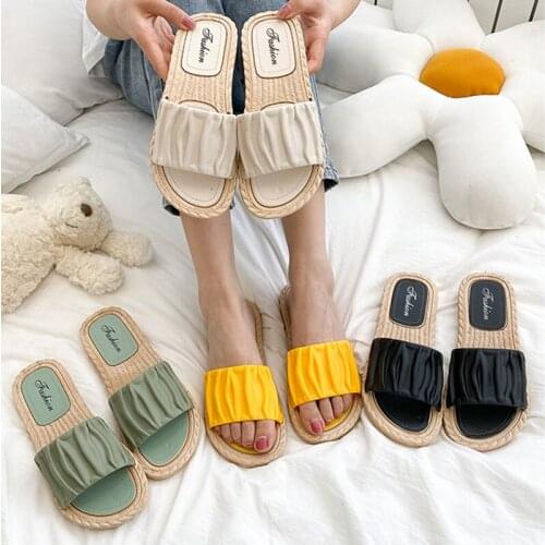 Womens Slippers 2021 Summer Outdoor Sandals New Beach Flat Shoes Open Toe Soft-soled Slippers PVC Breathable Non-slip Sandals