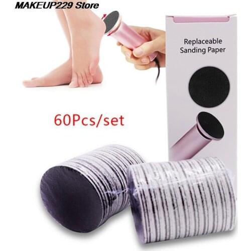 1 SET Replaceable Sandpaper Disc Cuticle Callus Remove Tool For Electric Foot File Callus Hard Remove Dead Skin Pedicure Tool