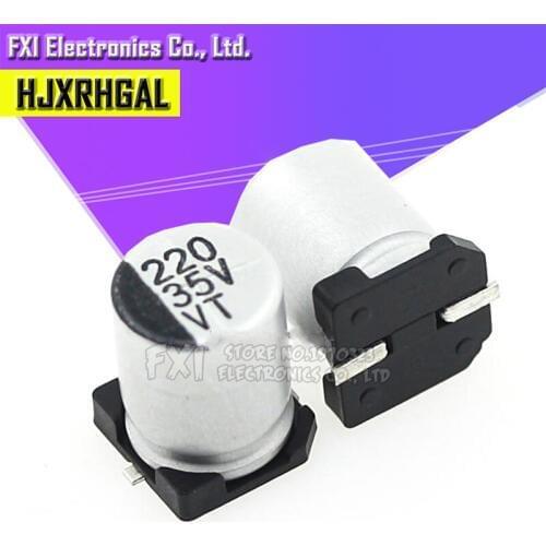 10PCS Electrolytic capacitor 35V220UF 8*10mm SMD aluminum electrolytic capacitor 220uf 35v