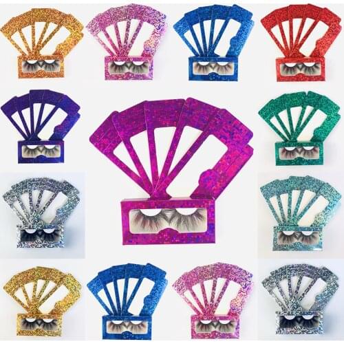 100PCS Lash Packaging Laser Eyelash Box 10 Colors Eyelashes Package Boxes Eyelash Packaging Box Eyelash Case Eyelash Container