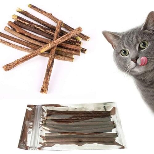 15/20pcs/Lot Natural Matatabi Pet Cat Snacks Sticks Cleaning Tooth Catnip Cat Stick Chew Toys Actinidia Silvervine Pet Supplies
