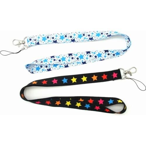 40pcs Cartoon Lanyards Cute Five-pointed Star Phone Straps Charm Neck Long Lanyard for Mobile Phone Accessories Lanyard for Keys