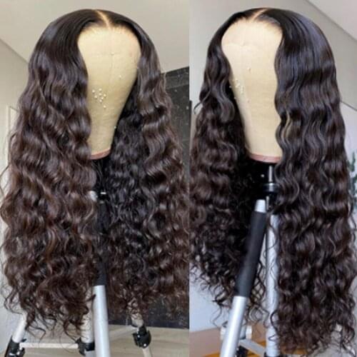 4x4 5x5 Indian Loose Deep Wave Human Hair Wigs For Women 180% 28 Inch Lace Closure Wigs Remy Loose Deep Wavy Human Hair Wigs