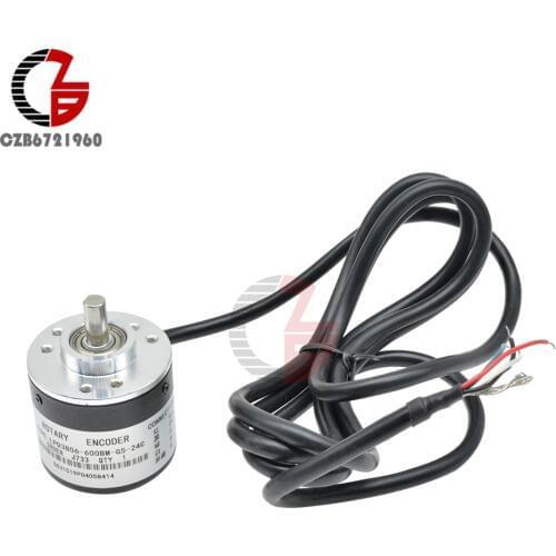 600/2400 Pulse Incremental Rotary Encoder DC 5V-24V 1 2 Phase AB Photoelectric Encoder 600P/R for Rotational Speed Angle