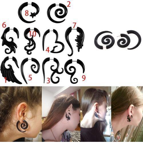 Acrylic Fake Cheater Twist Spiral Ear Taper Gauges Expander Earring plug Body piercing jewelry