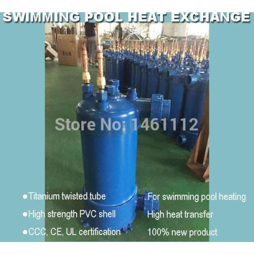 Free shipping ! 4.5KW heat exchanger titanium tube condenser, swimming pool condenser