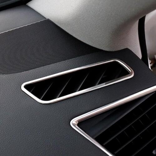 SBTMY 2PCS/SET Stainless steel decoration frame for the outlet of the dashboard of the dashboard for Audi Q5 2009-2017