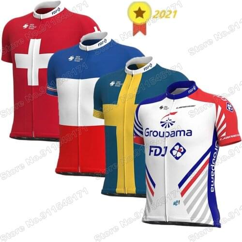 Fdj Team 2021 Cycling Jersey Short Sleeve Summer Cycling Clothing Road Bike Shirt Bicycle Tops MTB Wear Uniform Maillot