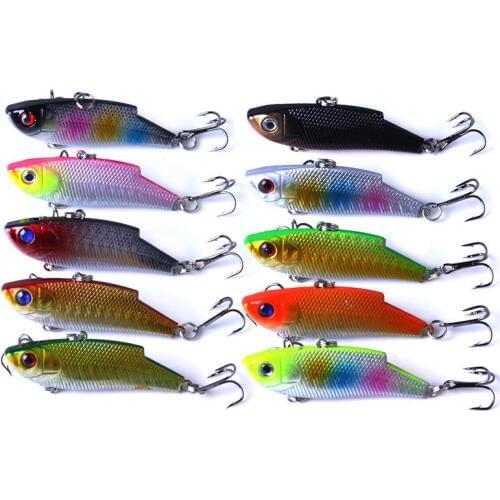 Game VIB Lures 10pcs Hard Bass Bait 5.5cm 10g Minnow Vibration Fishing Lure Pesca Fishing Wobbler