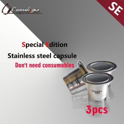 Capsulone compatible capsule for nespress ocoffee machine/espresso reusable coffee capsule/ sticker lids refillable capsules