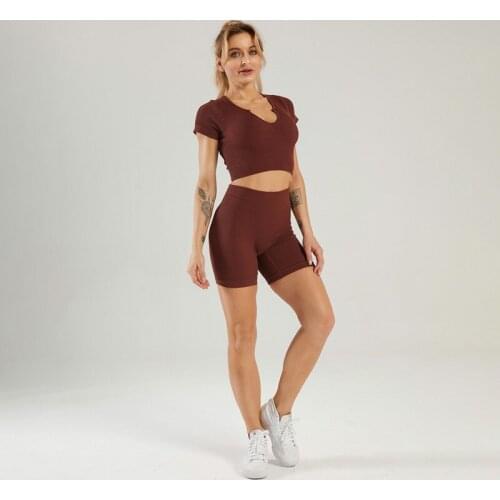 Seamless Yoga Suit 5 Piece Sports Shirts Crop Top Leggings Gym Clothes Fitness Tracksuit Workout Set