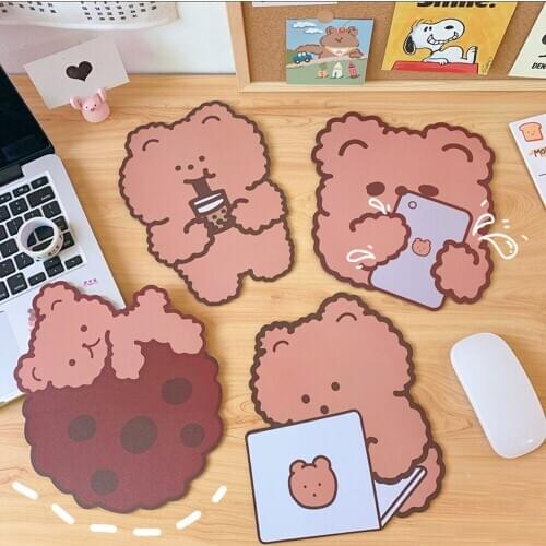 18x19cm Lovely Cute Bear Rabbit Mouse Pad Desk Big Mat Pads Cartoon Anti slip Waterproof Cup Mat Office Home Decor