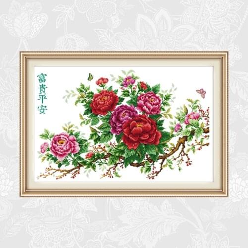 Riches, honour and peace Printed Canvas Cross stitch kits DIY Handwork Cross stitching Beginner Embroidery Needlework sets