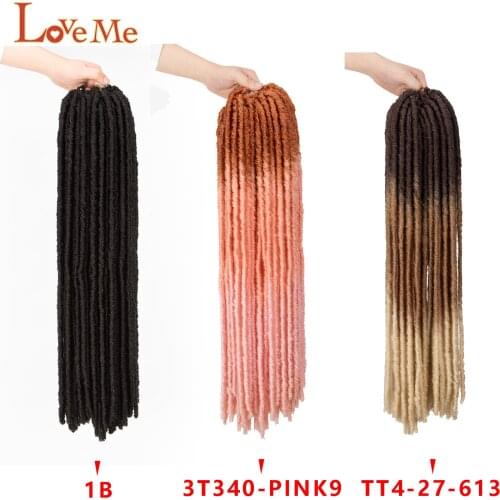 LOVE ME 26 Inches Black Color Synthetic Hair Extension Crochet Braids Hair Classic Dread Hairstyle Braiding Hair Extensions