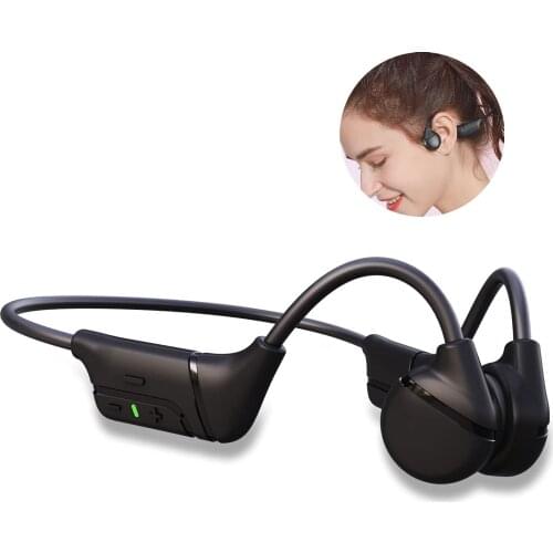 Bone Conduction Headphones Open-Ear Wireless Bluetooth 5.0 Earphones Sweatproof Sports Headset with Microphone for Driving Gym