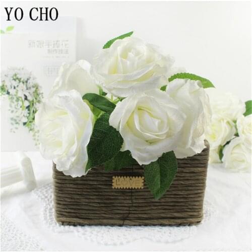Nordic Style Wrinkle Cloth Artificial Rose Flowers False Flower Bouquet for Living Room Table Oil Painting Peony Silk Flowers