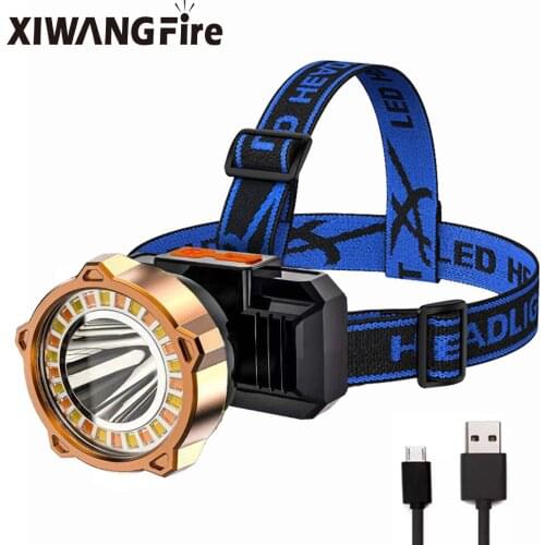 New Led Headlamp Head-mounted Flashlight Outdoor Led Rechargeable Household Night Fishing Small Strong Headlight Head Light