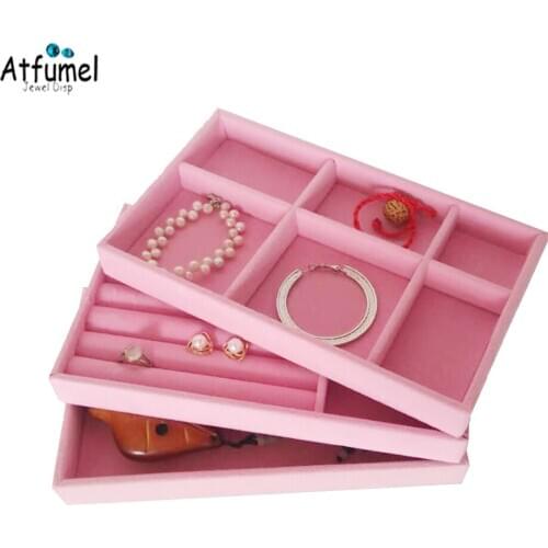 Necklace Display Tray Ring Jewelry Organizer Box Earring Stud Holder Showing Case Jewellery Storage Container