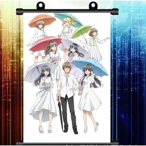 Rascal Does Not Dream of Bunny Girl Senpai Mai Sakurajima Anime Painting Fabric Wall Scroll poster cosplay Home Decor Gifts