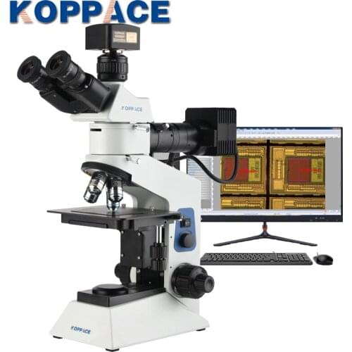 KOPPACE Trinocular Metallurgical Microscope USB3.0 Camera 50X-500X 18 Million Pixels Provide Image Measurement Software