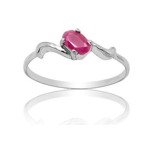 CoLife Jewelry Sterling Silver Ruby Ring for Daily Wear 3mm*5mm Natural Ruby Silver Ring 925 Silver Ruby Jewelry