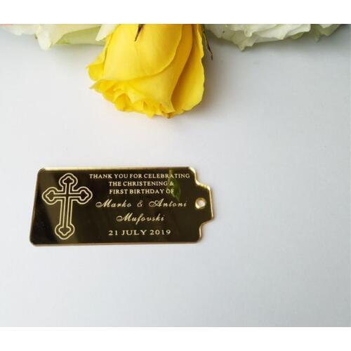 Custom Mirrored Engrave Tag , Wedding Favor Acrylic Mirror Tag