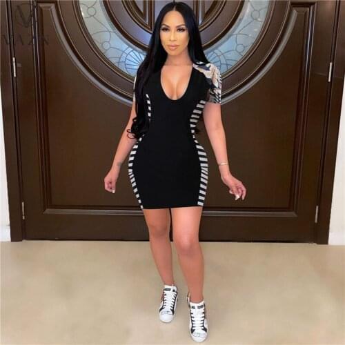 VAZN New 2021 Sunshine Boho Chic Short Sleeve Solid Ladies Slim Elegant Women Female Dress Sexy Beach Mini Dress