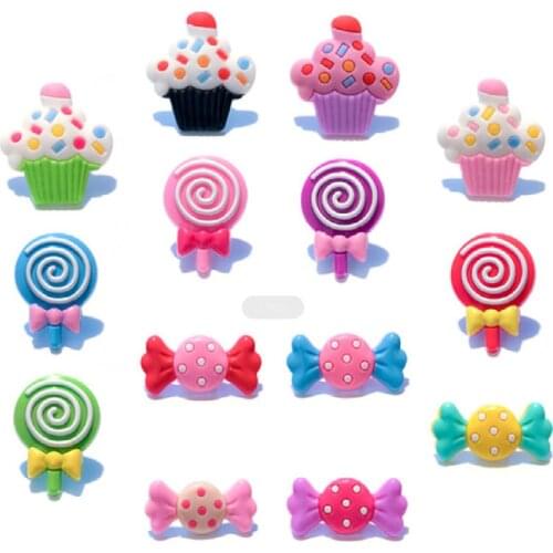 1pc Candy Ice Cream Cakes PVC Shoe Charms,Shoe Buckles Accessories Fit Bands Bracelets Croc JIBZ,Kids Party X-mas Gifts