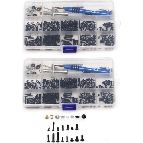 2 Set M2 M3 Screw Fastener Kit Cross Sleeve Wrench Swing Arm Pin for WLtoys 144001 124019 124018 RC Car Spare Parts