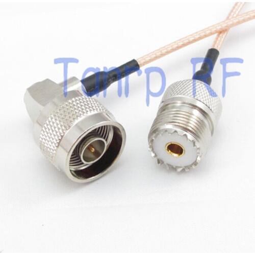 2PCS 20CM Pigtail coaxial jumper cable RG316 extension cable 8inch N male right angle to UHF female jack RF adapter connector